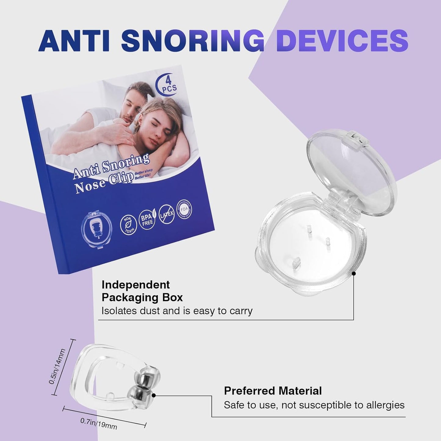 Better Sleep Magnetic Nose Clips Buy 1 Get 1 Free - Snore-Free Sleep Solution for Men and Women