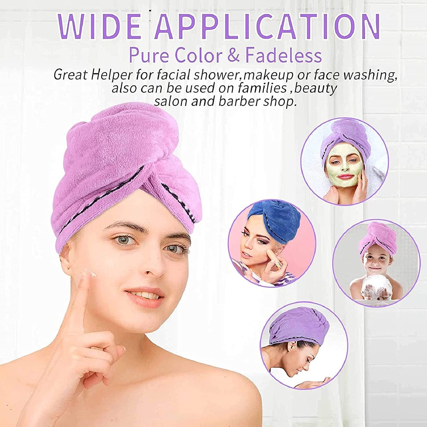 Premium Quick Dry Microfiber Hair Turban Towel (Buy One Get One Free)