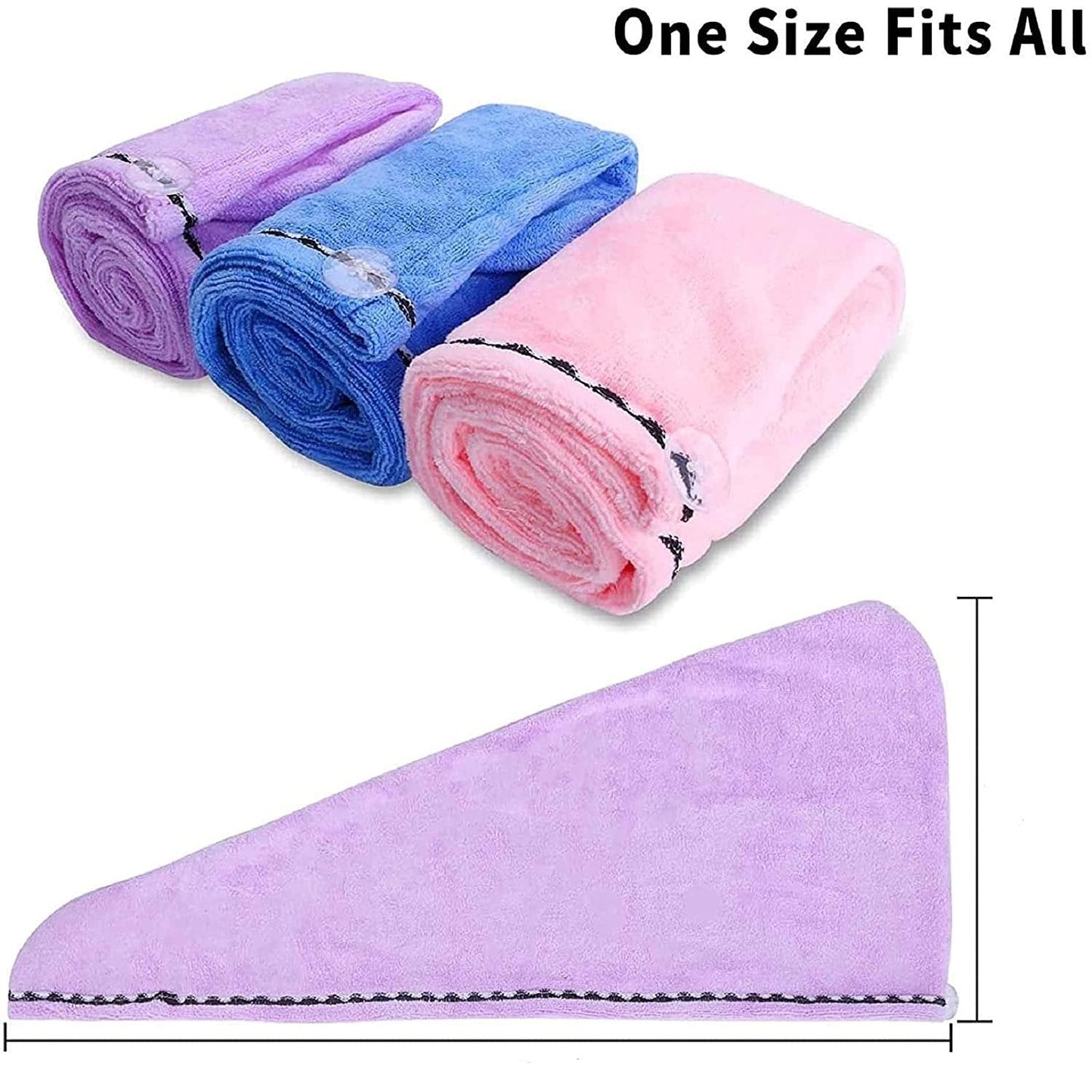 Premium Quick Dry Microfiber Hair Turban Towel (Buy One Get One Free)