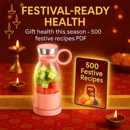 Portable Mini bottle Blender (Free 500 Recipe E-Book)